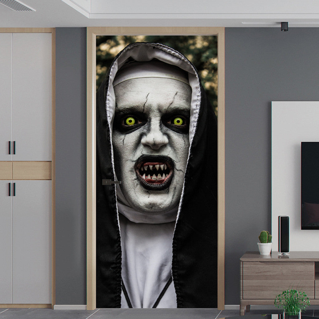 Halloween Scary Nun Ghost Stickers (Set of 3)