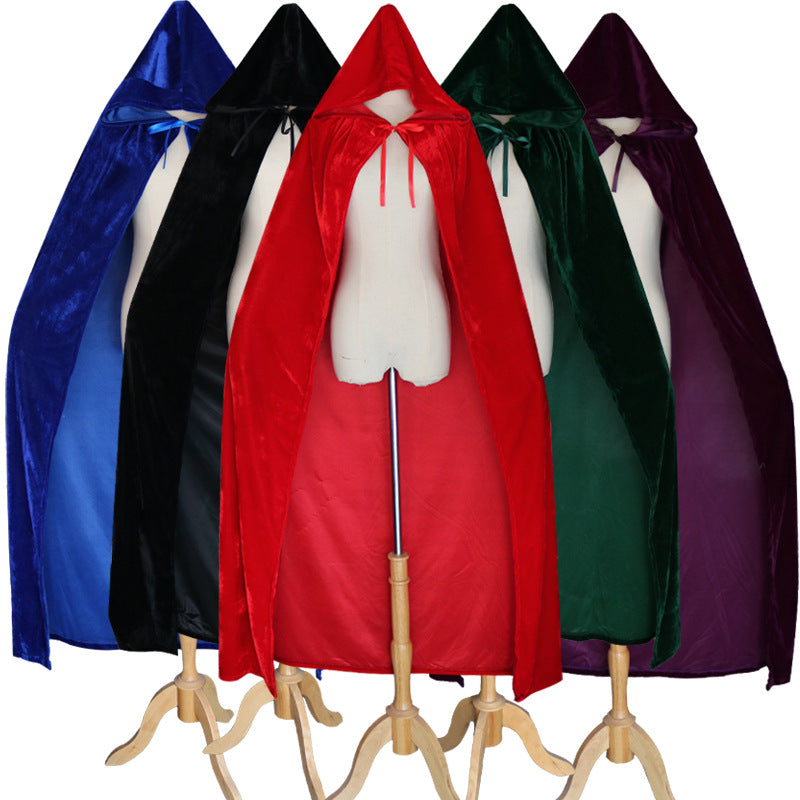 Velvet Cloak for Halloween Costume and Witch Robe