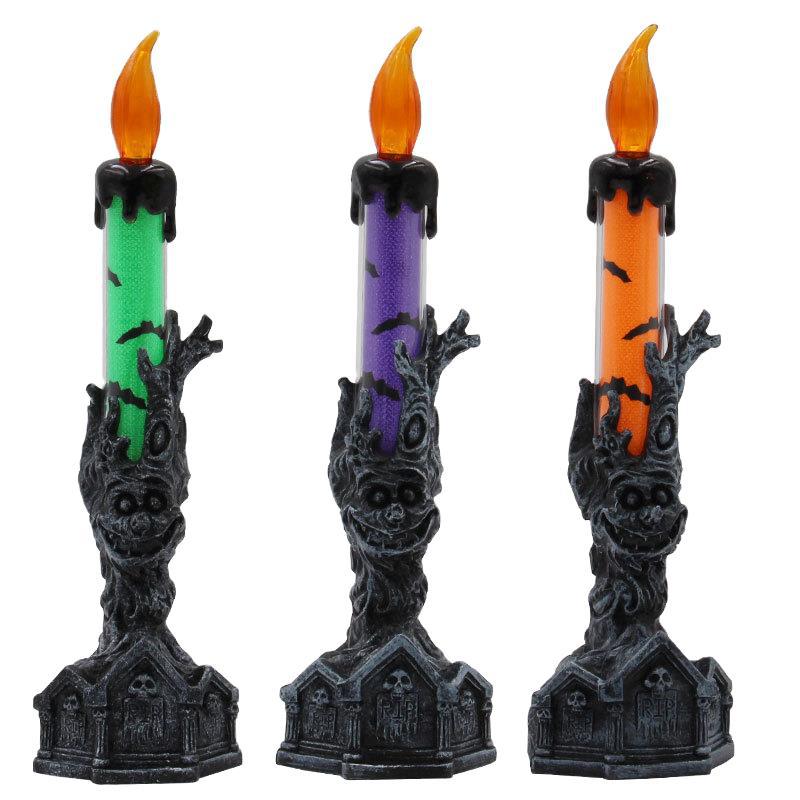 Creative Halloween Flame Candle with Ghost Hand Holder