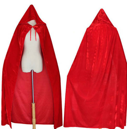 Velvet Cloak for Halloween Costume and Witch Robe