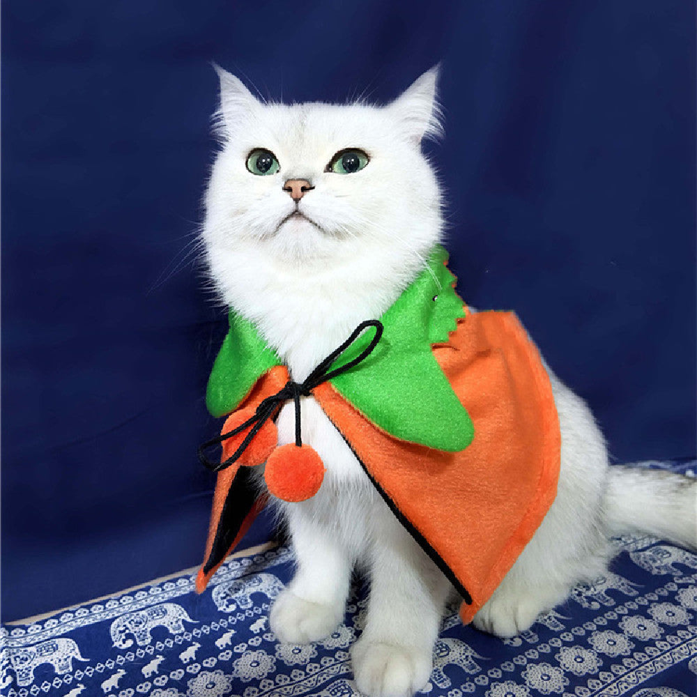 Halloween Pumpkin Double-Sided Cape for Dogs