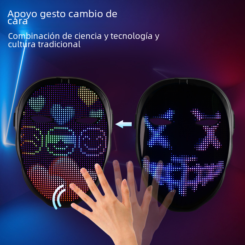 Colorful LED Halloween Mask for Parties and Events