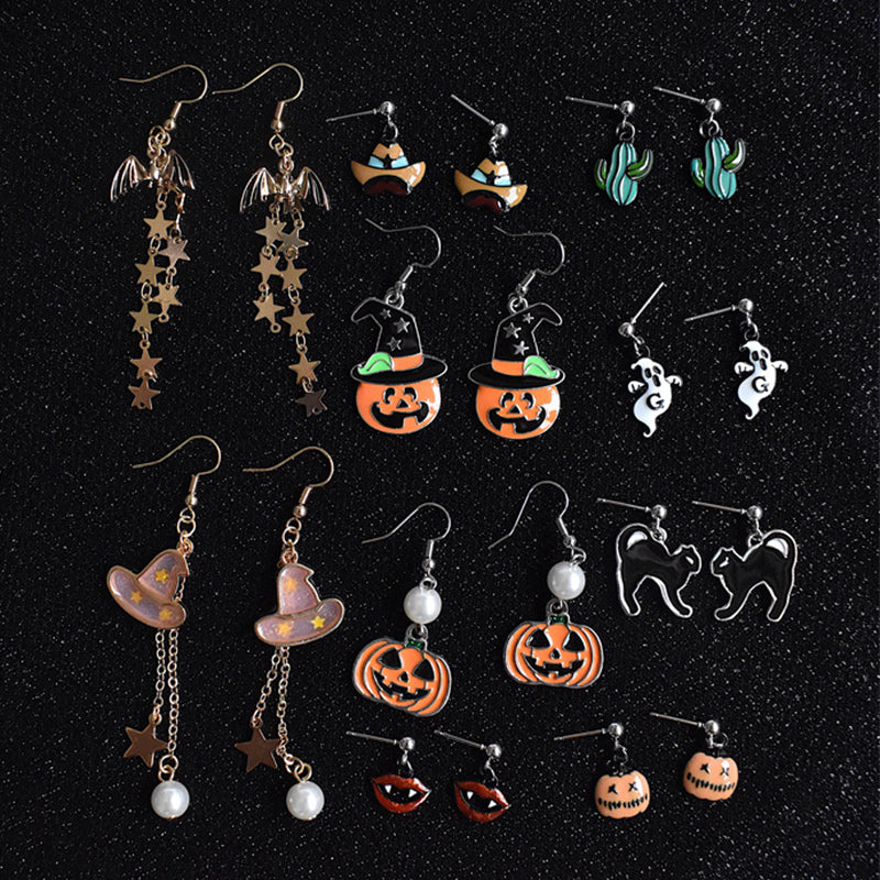 Creative Pumpkin Pearl Earrings for Halloween