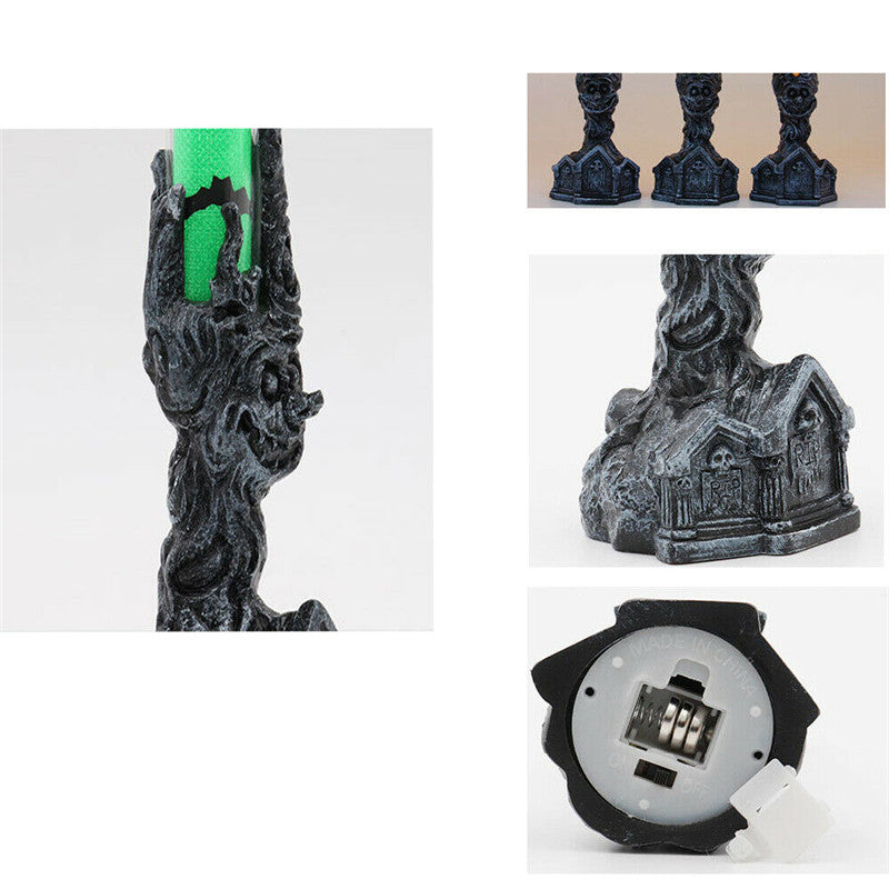 Creative Halloween Flame Candle with Ghost Hand Holder