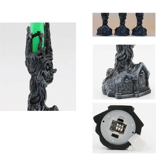 Creative Halloween Flame Candle with Ghost Hand Holder
