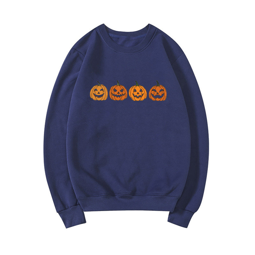Funny Printed Halloween Pumpkin Head Party Hoodie