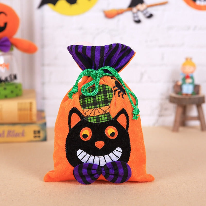 Children's Portable Velvet Pumpkin Witch Gift Bag