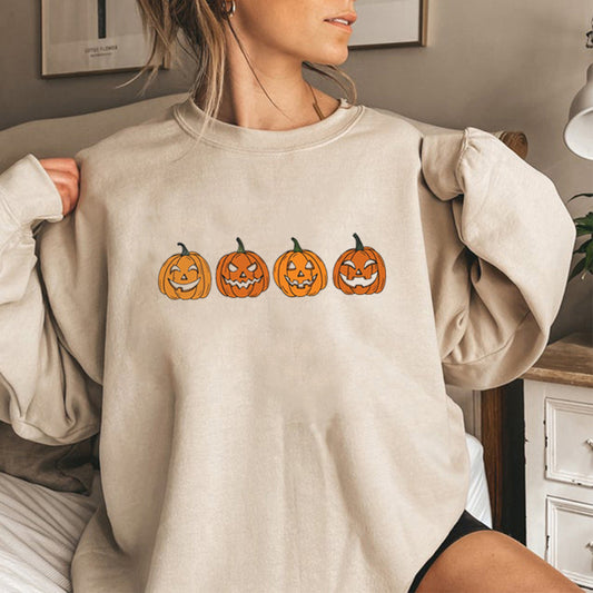 Funny Printed Halloween Pumpkin Head Party Hoodie