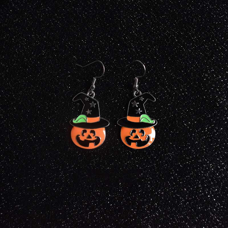 Creative Pumpkin Pearl Earrings for Halloween
