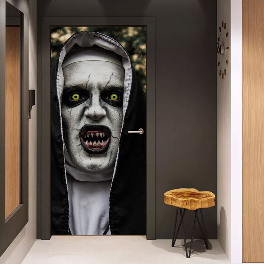 Halloween Scary Nun Ghost Stickers (Set of 3)