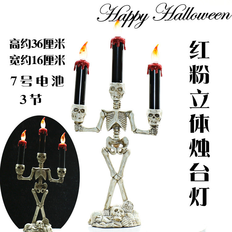 Halloween Skull Candle Lantern for Bar and Haunted House
