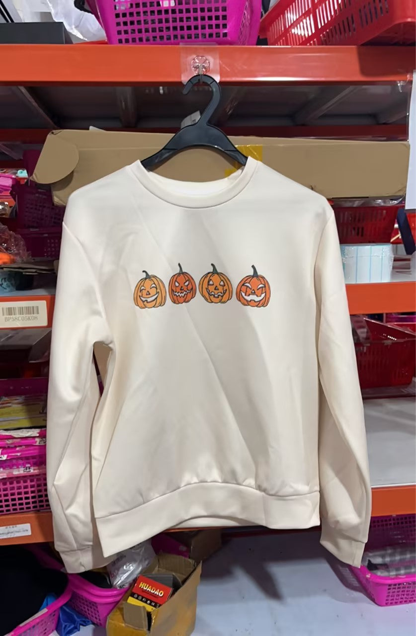 Funny Printed Halloween Pumpkin Head Party Hoodie