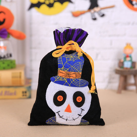 Children's Portable Velvet Pumpkin Witch Gift Bag