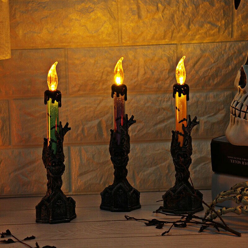 Creative Halloween Flame Candle with Ghost Hand Holder