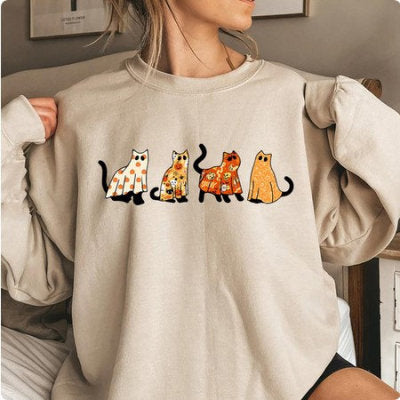 Funny Printed Halloween Pumpkin Head Party Hoodie