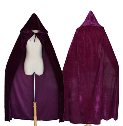 Velvet Cloak for Halloween Costume and Witch Robe