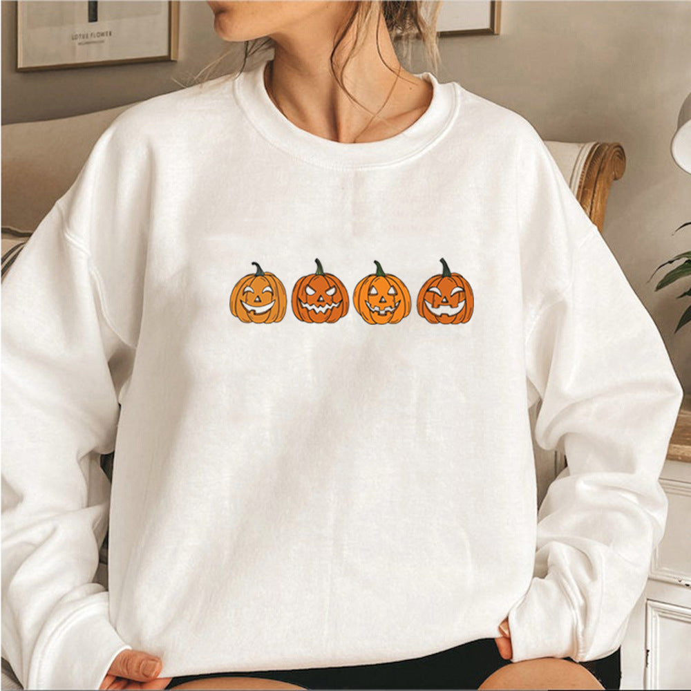 Funny Printed Halloween Pumpkin Head Party Hoodie